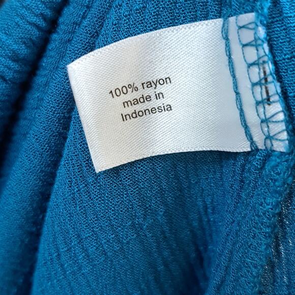 Lane Bryant Tank Top Plus 22 Sleeveless Crisscross V-Neck Swing Crinkled Teal‎ - Picture 7 of 8